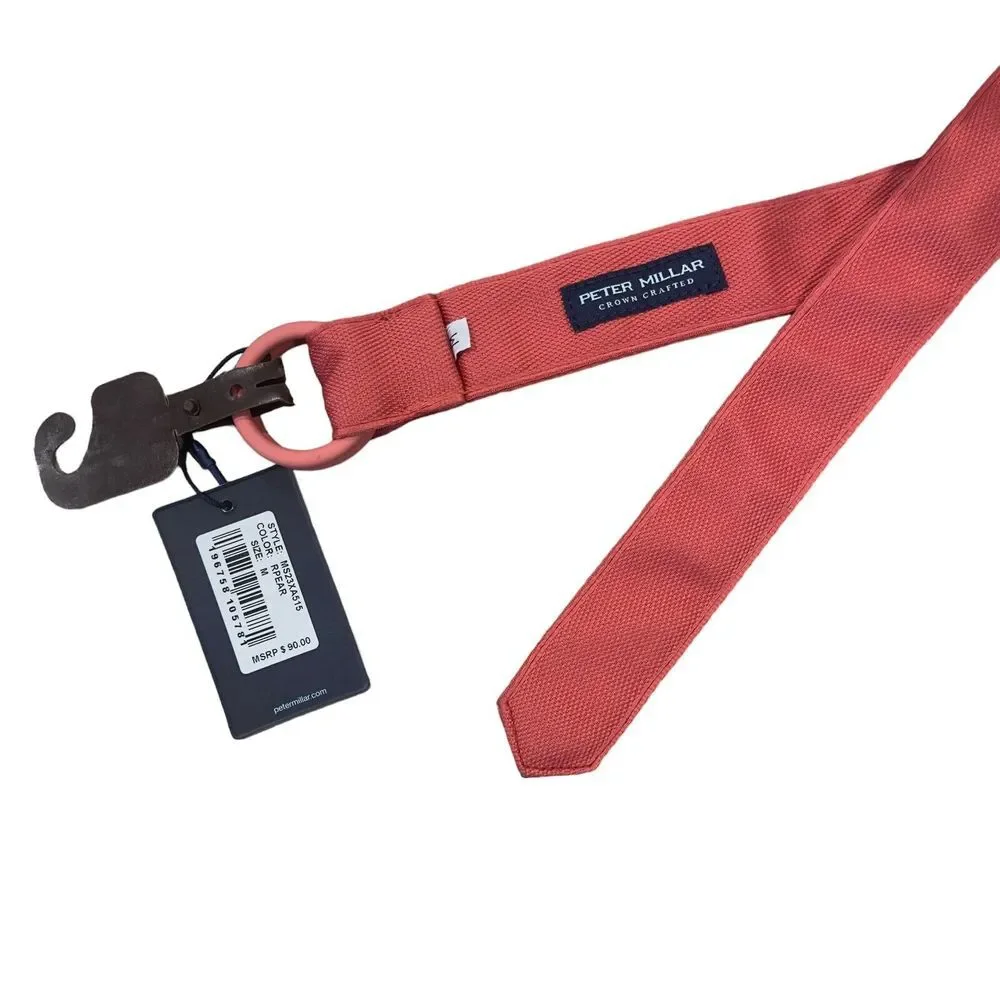 Peter Millar Crown Crafted NEW Mens Size Medium Performance O-Ring Red Pear Belt